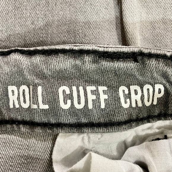Distressed roll cuff crop jeans, Blue Asphalt size 3/26 gray wash skinny ankle - Picture 6 of 6